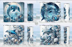 Ocean Dolphin Tumbler Wrap 20 oz Skinny Product Image 2
