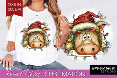 Boar Tangled In Christmas Lights Round Tshirt Background Product Image 1