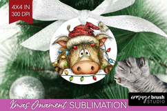 Boar Tangled In Christmas Lights Ornament PNG Funny Xmas PNG Product Image 1