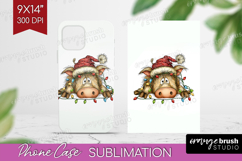 Boar Tangled In Christmas Lights Phone Case PNG Funny Xmas Product Image 1