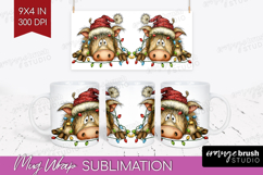 Boar Tangled In Christmas Lights Mug Wrap Funny Xmas Mug PNG Product Image 1