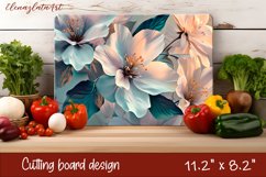 Flowers Cutting Board Design. Glass floral sublimation Product Image 1