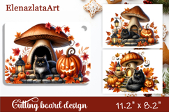 Halloween mushroom house Cutting Board, Autumn sublimation Product Image 1