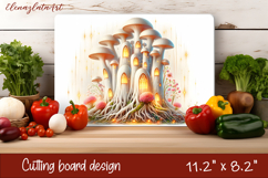 Summer mushroom house Cutting Board, sublimation Product Image 1