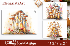 Summer mushroom house Cutting Board, sublimation Product Image 1