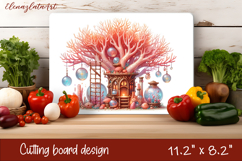 Summer mushroom house Cutting Board, sublimation Product Image 1