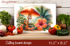 Summer mushroom house Cutting Board, sublimation Product Image 1