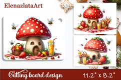 Summer mushroom house Cutting Board, sublimation Product Image 1