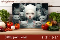 Cute cats Cutting Board Sublimation Design | Kitchen Product Image 1