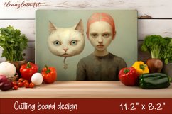 Cute cats Cutting Board Sublimation Design | Kitchen Product Image 1