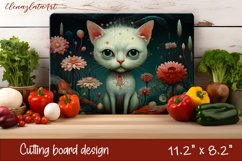 Cute cats Cutting Board Sublimation Design | Kitchen Product Image 1