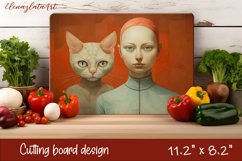 Cute cats Cutting Board Sublimation Design | Kitchen Product Image 1