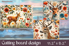 Cute animal cutting board sublimation, Flowers sublimation Product Image 1