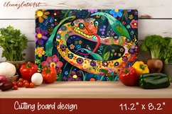 Snake in flowers, eastern horoscope Cutting Board. Product Image 1