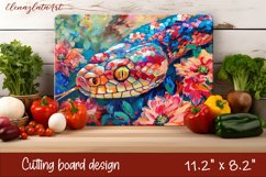 Snake in flowers, eastern horoscope Cutting Board. Product Image 1