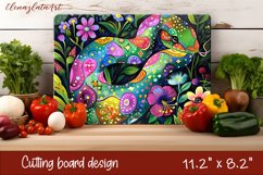 Snake in flowers, eastern horoscope Cutting Board. Product Image 1