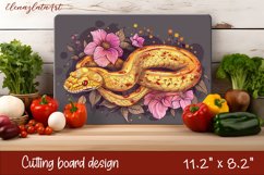 Snake in flowers, eastern horoscope Cutting Board. Product Image 1