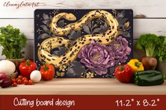 Snake in flowers, eastern horoscope Cutting Board. Product Image 1