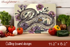 Snake in flowers, eastern horoscope Cutting Board. Product Image 1
