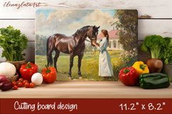 Horse Kitchen Cutting Board Sublimation Design | Kitchen Product Image 1
