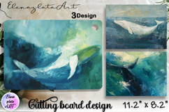 Sea whale cutting board design, Beach sublimation png Product Image 1