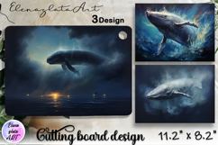 Sea whale cutting board design, Beach sublimation png Product Image 1