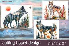 Cute animal cutting board sublimation, Flowers sublimation Product Image 1