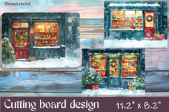 Sublimation Cutting board retro christmas, Winter Product Image 1