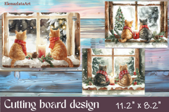 Funny Cats cutting board sublimation, Funny cats sublimation Product Image 1