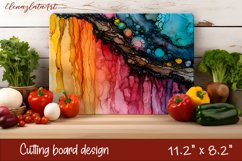 Alcohol Ink Cutting Board. Abstract Kitchen Cutting Board Product Image 1