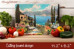 Watercolor geometry illusion Cutting Board. Abstract Kitchen Product Image 1