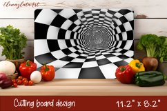 Watercolor geometry illusion Cutting Board. Abstract Kitchen Product Image 1