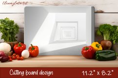 Watercolor geometry illusion Cutting Board. Abstract Kitchen Product Image 1