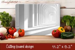Watercolor geometry illusion Cutting Board. Abstract Kitchen Product Image 1