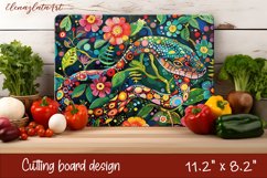 Snake in flowers, eastern horoscope Cutting Board. Product Image 1