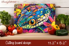 Snake in flowers, eastern horoscope Cutting Board. Product Image 1