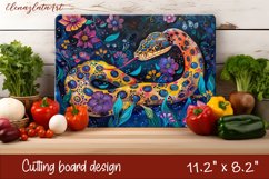 Snake in flowers, eastern horoscope Cutting Board. Product Image 1