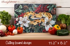 Snake in flowers, eastern horoscope Cutting Board. Product Image 1