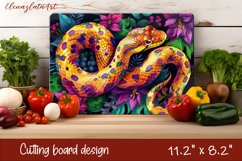 Snake in flowers, eastern horoscope Cutting Board. Product Image 1