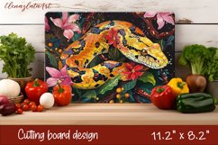 Snake in flowers, eastern horoscope Cutting Board. Product Image 1