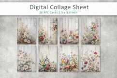 Boards with Flowers ATC Cards, Digital collage sheets Product Image 3
