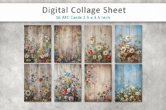 Boards with Flowers ATC Cards, Digital collage sheets Product Image 4