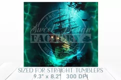 shipwreck Tumbler Sublimation Design, pirate ship tumbler Product Image 3