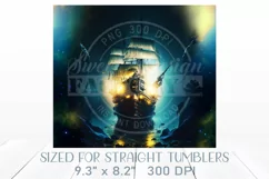 Ghost ship Tumbler Sublimation Design, pirate ship tumbler Product Image 3