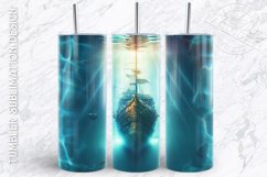 Pirate ship Tumbler Sublimation Design, shipwreck tumbler Product Image 4