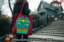 Boat Waves Sun Rays Lake Days Design PNG File