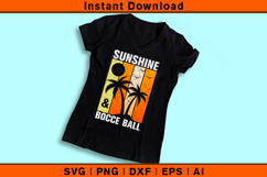 Sunshine &amp; Bocce Ball SVG | Vintage Palm Tree Bocce Design Product Image 2