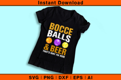Bocce Balls &amp; Beer SVG | Funny Bocce Player Design Product Image 3