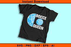 Bocce Queen SVG PNG DXF EPS AI | Bocce Ball Sports Cut File Product Image 2
