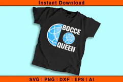 Bocce Queen SVG PNG DXF EPS AI | Bocce Ball Sports Cut File Product Image 2